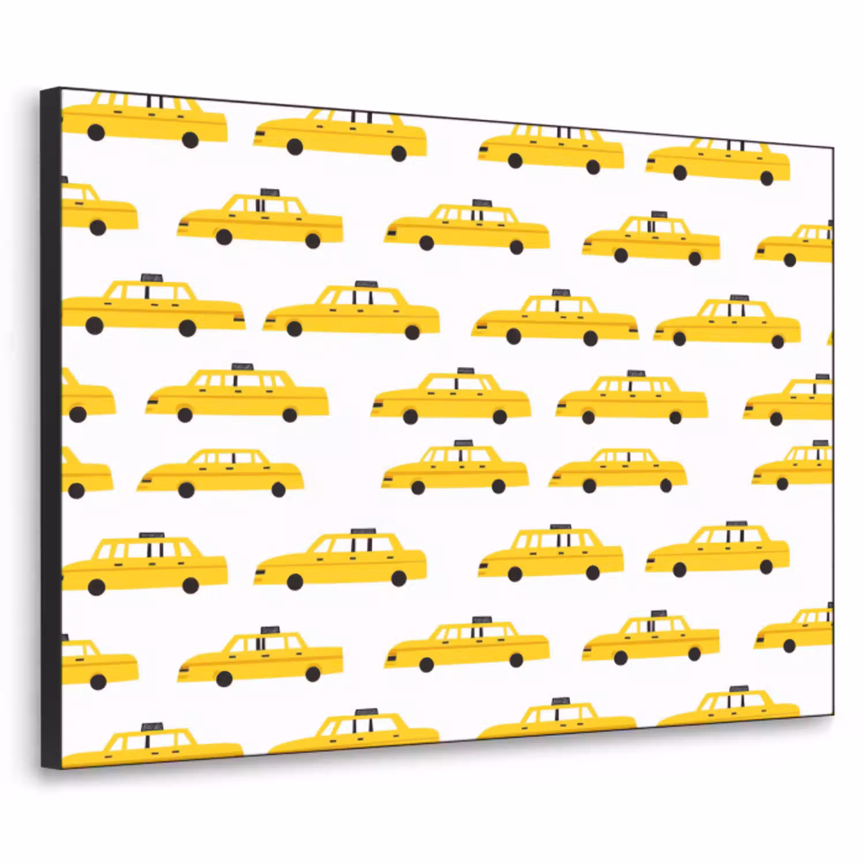 Taxi - Iconisch - Geel Textielframe zwart klein 947 -3d