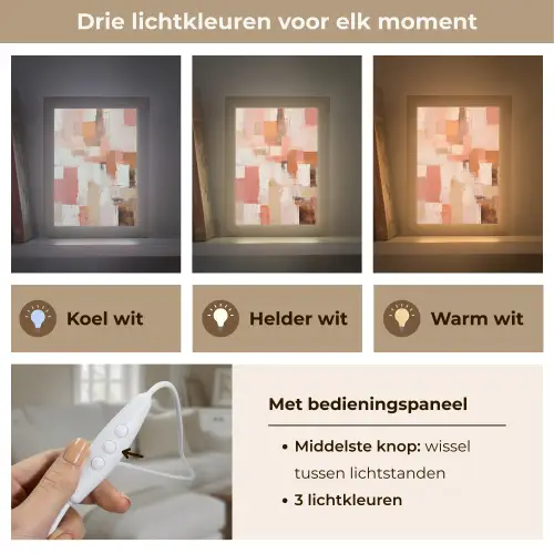 Kunst - Roze - Abstract Light Box met kabel (Tafellamp) klein -USP_lichtkleurNL