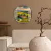 Doorkijk - Toscane - Uitzicht - Landschap - Zomer Wandcirkel kunststof plaat 5mm dik klein -sfeer1