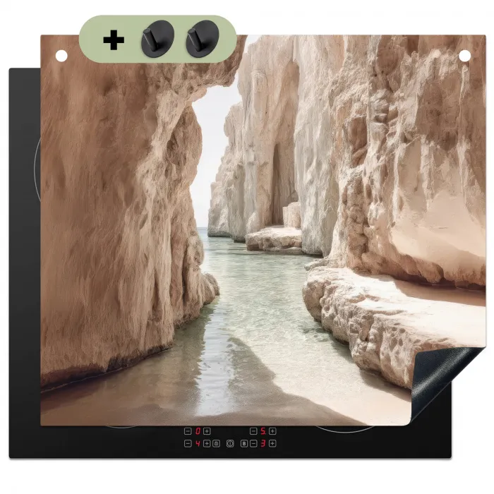 Rotsen - Zee - Zand - Kloof Inductie beschemer met haakjes middel -3d