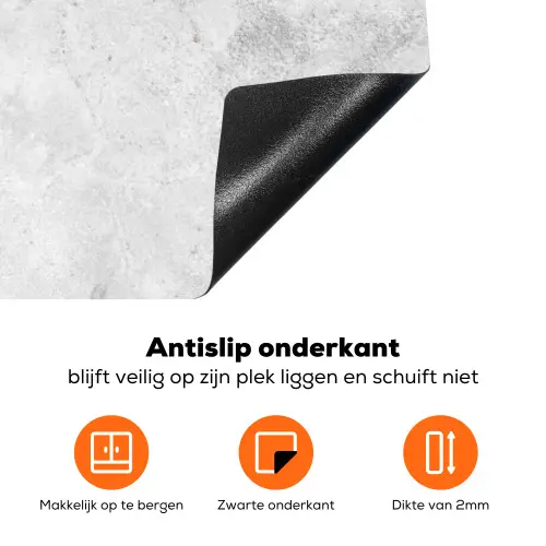 Marmer - Textuur - Grijs - Marmerlook Inductie beschermer vinyl 3mm klein -zzzzzzz-td-onderkant