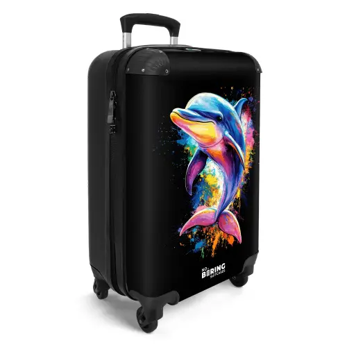 Dolfijn met kleurrijke graffiti NBS - Handbagage koffer - Kinderen Unisex middel -productfoto_3d