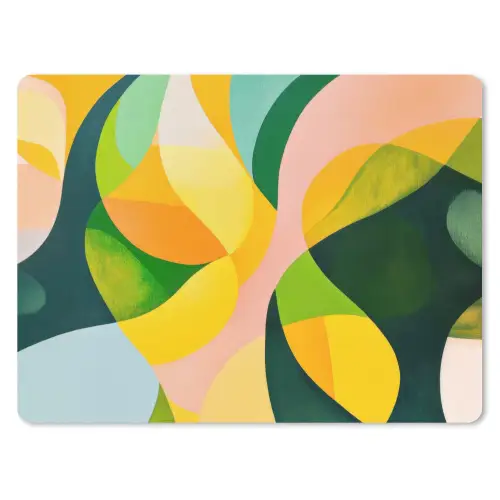 Abstract - Geel - Roze - Groen muismat rubber klein -3d