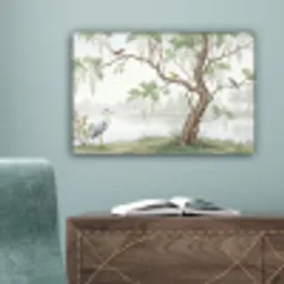 Reiger - Landschap - Groen canvas 2cm klein -sfeer4