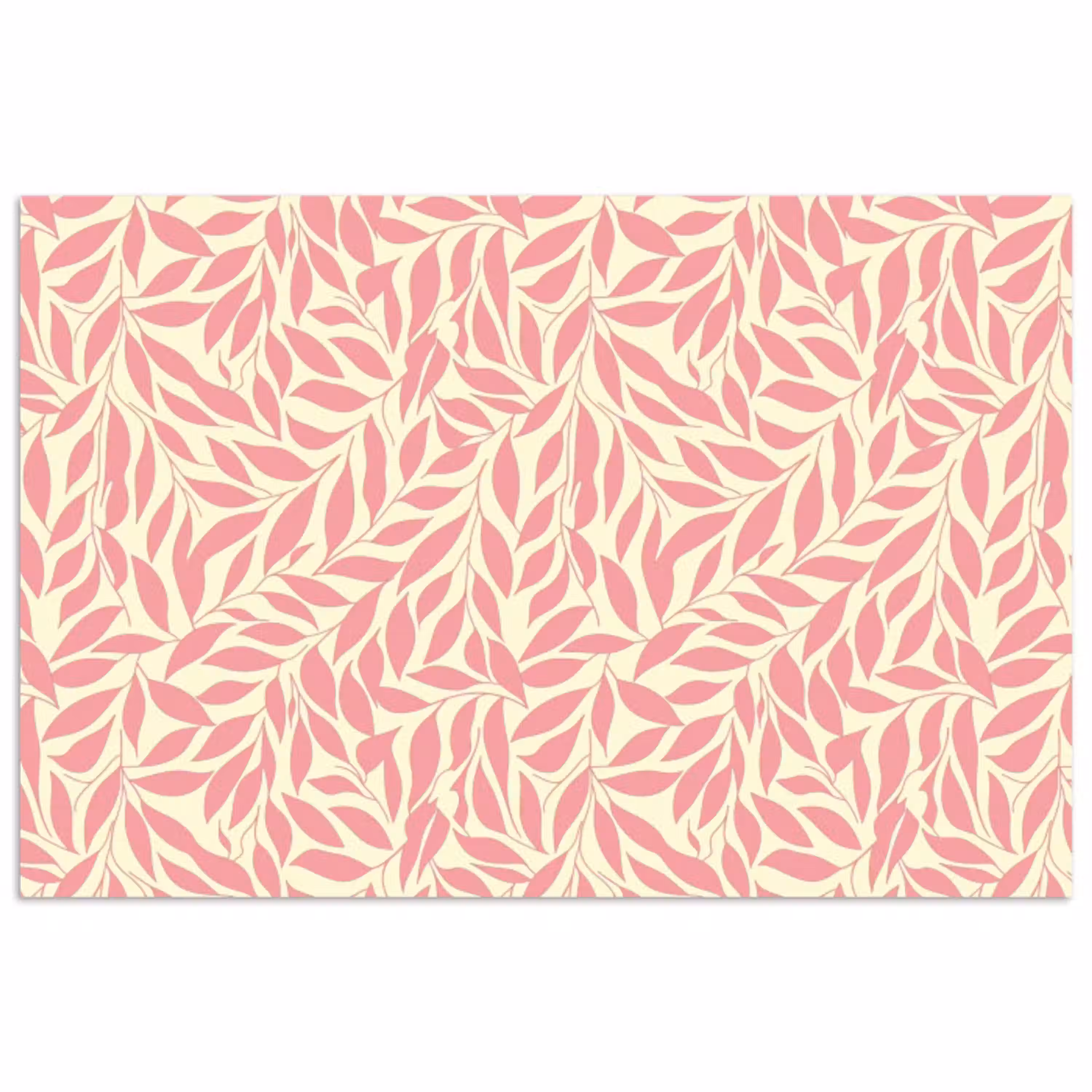 Roze - Bladeren - Dynamisch - Patroon poster papier klein 62 -3d