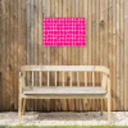 Stippen - Patroon - Roze Tuinposter op houten frame 2 cm dik klein 845 -sfeer4