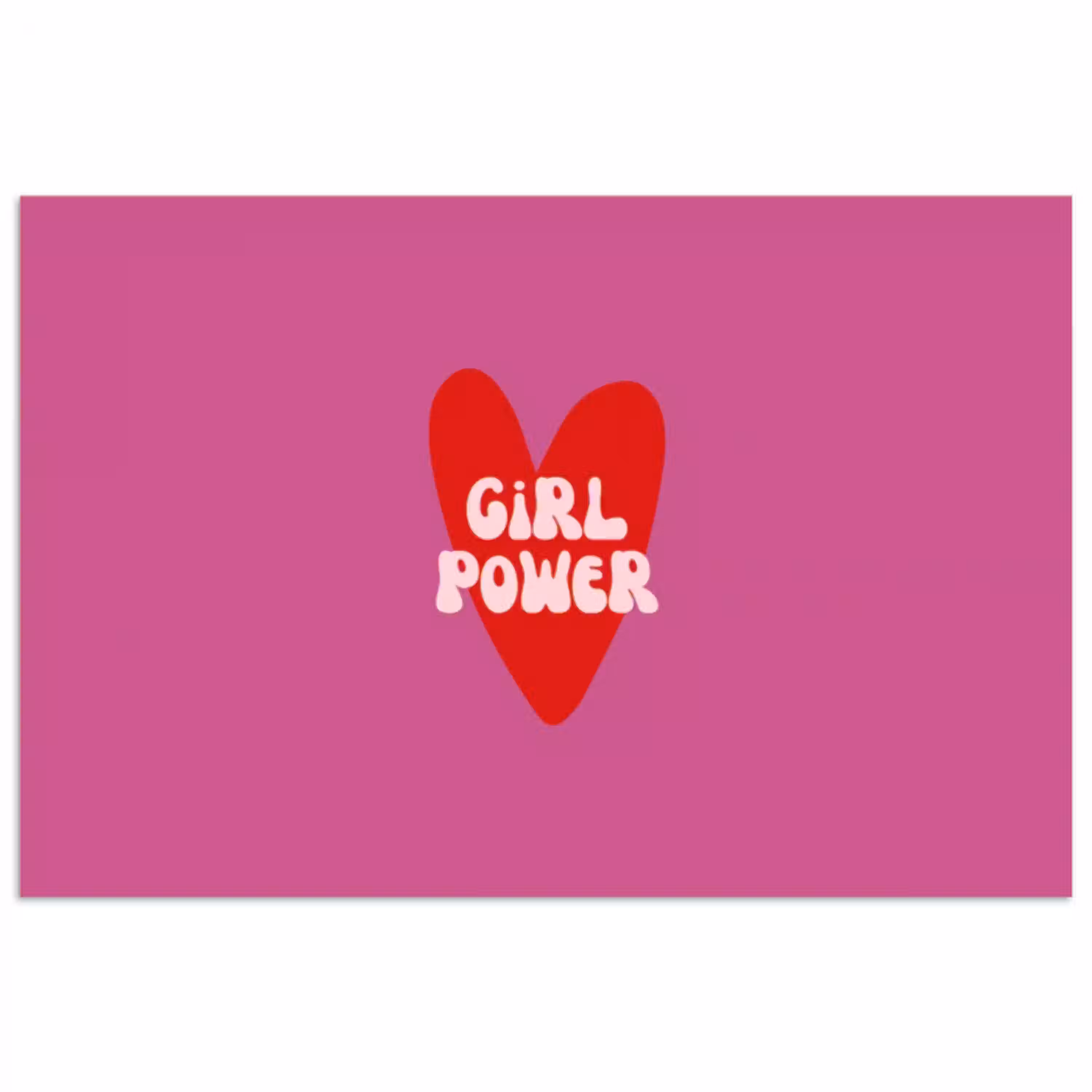Girl power - Hart - Roze - Rood poster papier klein -3d