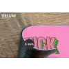 Tekst - Bold - Roze Placemat vinyl groot -closeup
