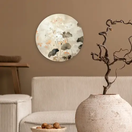 Bloemen - Japandi - Wabi sabi Wandcirkel plexiglas klein -sfeer1