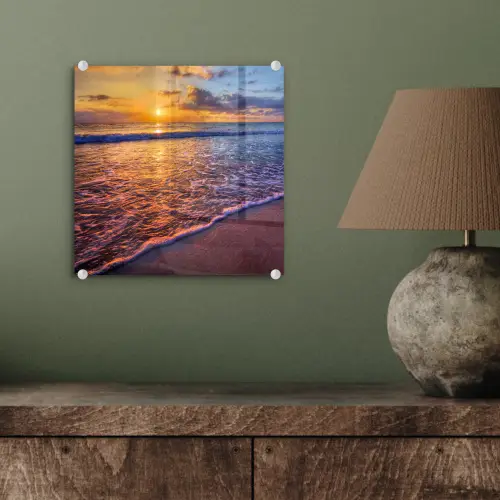 Zee - Strand - Zonsondergang - Wolken - Horizon plexiglas 5mm klein -sfeer3