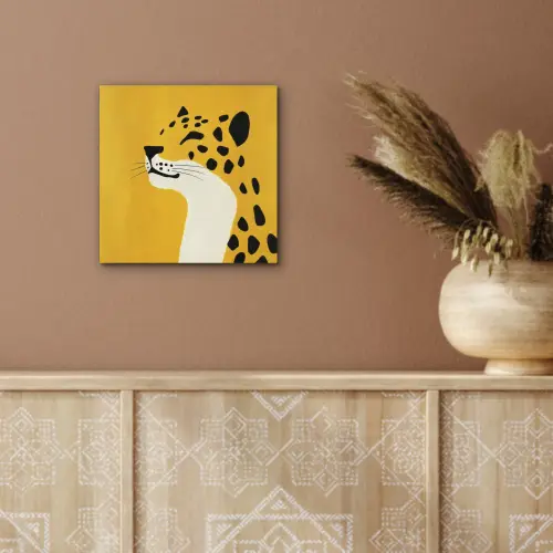 Cheetah - Illustratie - Geel aluminium wit klein -sfeer4