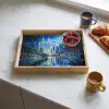 Stad Kuala Lumpur - Skyline - Wolkenkrabbers - Water Dienblad Rechthoek middel -sfeer2