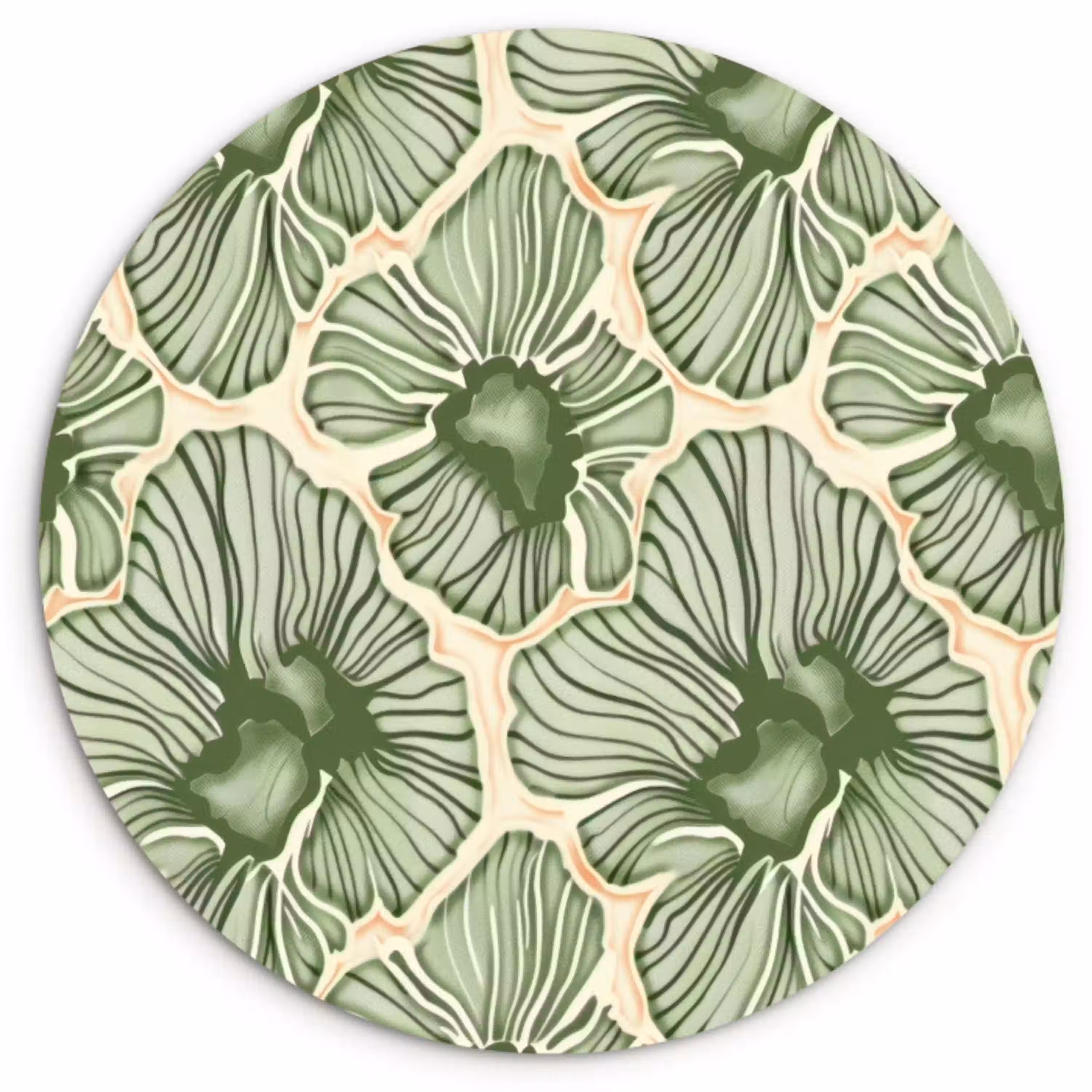 Groen - Botanisch - Bloemen - Organisch - Patroon Wandcirkel plexiglas klein 852 -3d