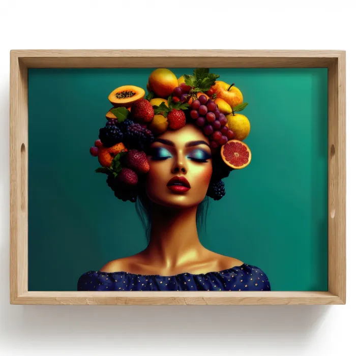 Vrouw - Hoodtooi - Tropisch - Fruit - Druiven Dienblad Rechthoek middel -z3d_shopping