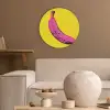 Banaan - Grafisch - Geel Akoestische PET Vilt - Rond klein -sfeer1