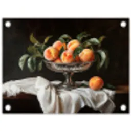 Stilleven - Perziken - Vintage tuinposter los doek klein -3d