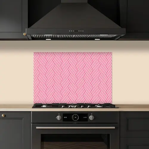 Roze - Patroon - Lijnen keuken achterwand spatscherm klein 900 -sfeer1
