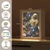 Melkmeisje - Johannes Vermeer - Bloemen Light Box met kabel (Wandlamp) klein -USP_websiteoverzichtNL