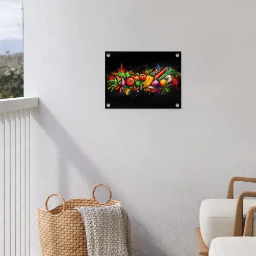Groente - Eten - Kruiden - Graffiti - Koken tuinposter los doek klein -sfeer8