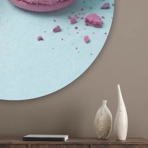 Macarons - Kleurrijk - Pastel Akoestische PET Vilt - Rond klein -sfeer5_closeup