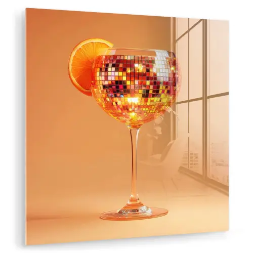 Drank - Oranje - Glitter - Disco plexiglas 5mm klein -zzzproduct_nieuw