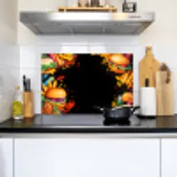 Fastfood - Graffiti - Hamburger - Eten - Modern Inductie beschemer met haakjes klein -sfeer2