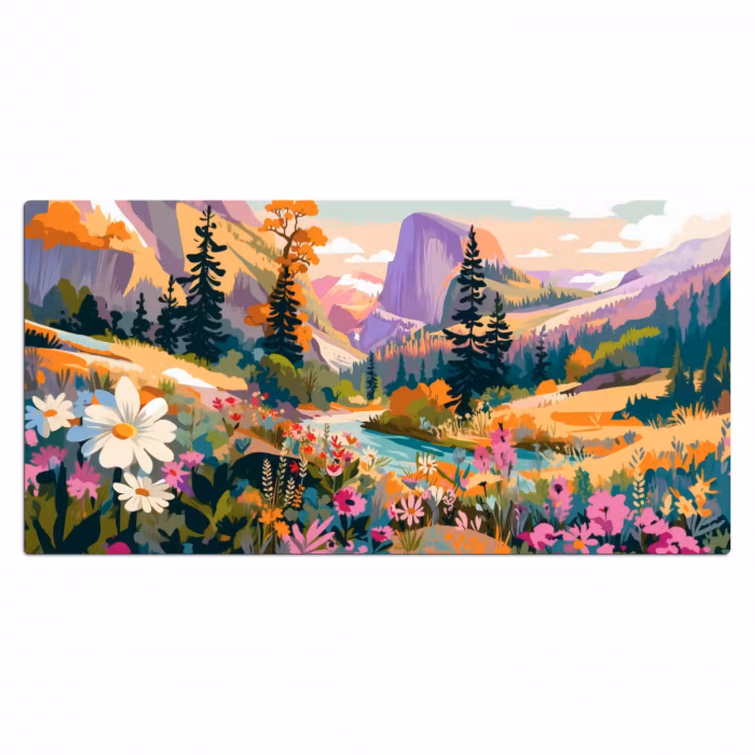 Schreibtischunterlage - Fluss - Tal voller Blumen - Lebendig