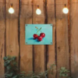 Kersen - Rood - Drie - Geverfd tuinposter los doek klein -sfeer1