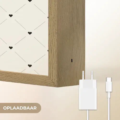 Streep - Hart - Wit - Zwart Light Box met batterij (Wandlamp) middel 907 -USP_websiteoplaadbaarNL