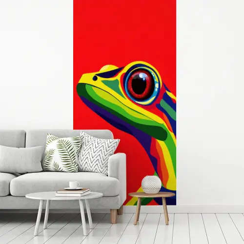 Kikker - Kleurrijk - Strepen - Ogen fotobehang vinyl groot -woonkamer