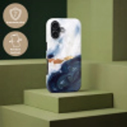 Abstract - Acryl - Blauw - Goud - Elegant Toughcase MagSafe Apple iPhone 17 klein -USP_PrintM_NL