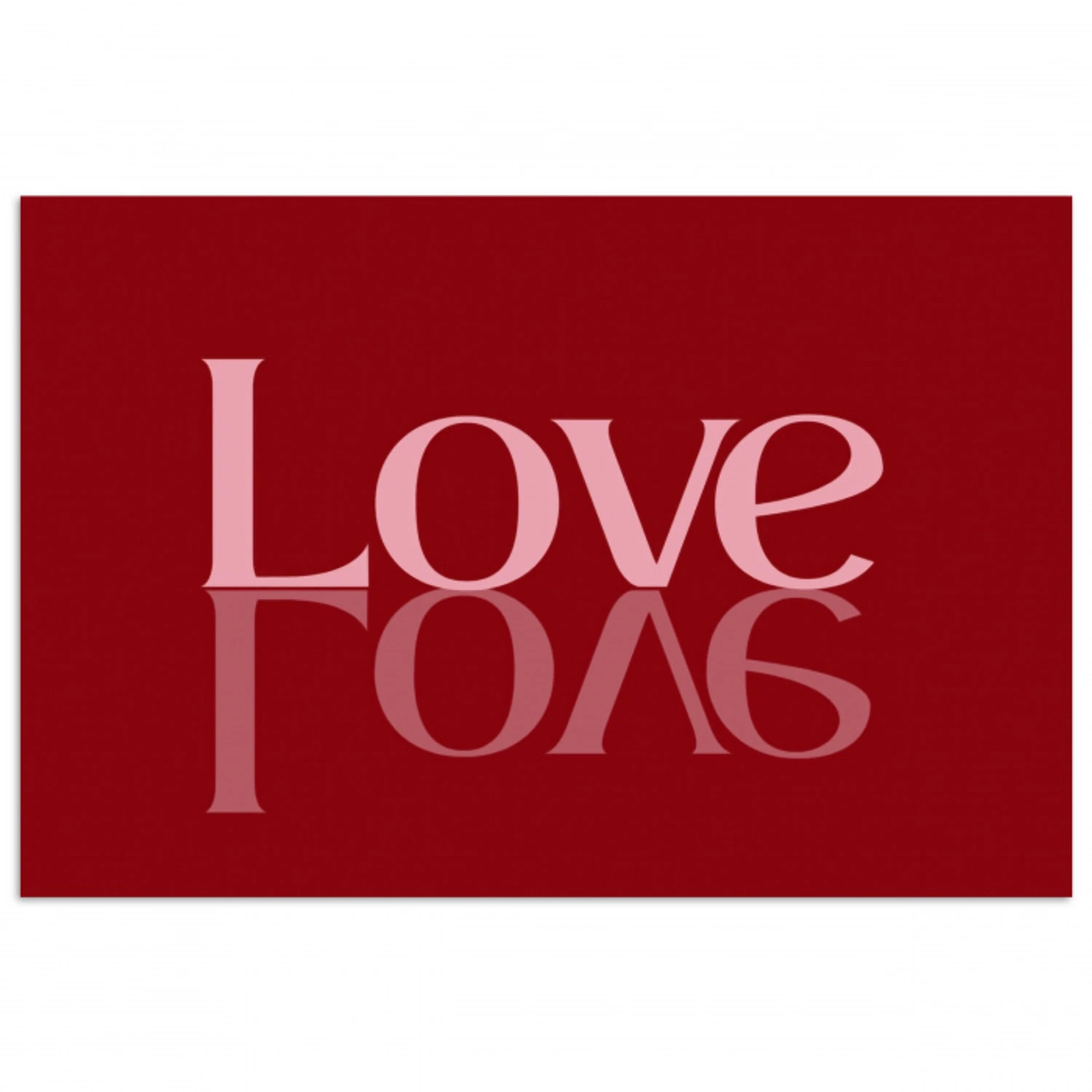 Love - Spiegeling - Rood poster papier klein -3d