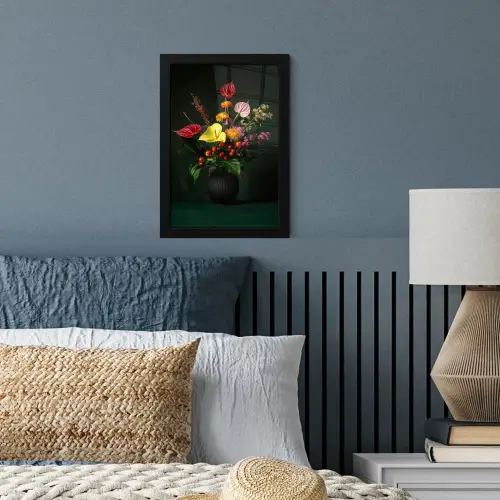 Bloemen - Vaas - Zwart fotolijst zwart zonder passe partout klein -sfeer3