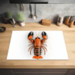 Kreeft - Zwart - Oranje - Wit - Uniek Inductie beschermer vinyl 3mm klein -sfeer5