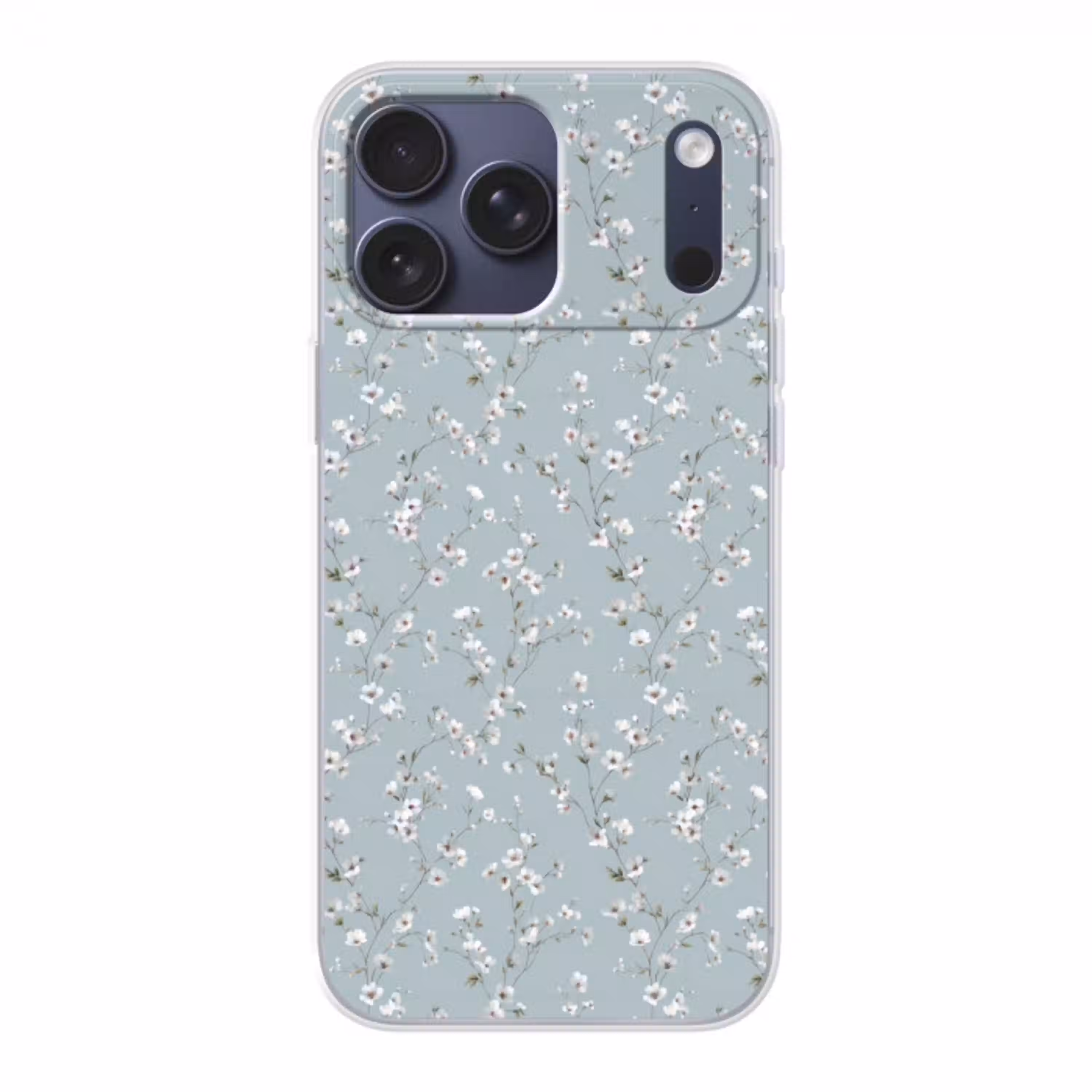 Klassiek - Bloemen - Blauw Telefoonhoesje iPhone 17 Pro Max klein 879 -3d