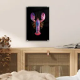 Kreeft - Paars - Roze - Zwart - Stippen - Lila plexiglas 5mm klein -sfeer4