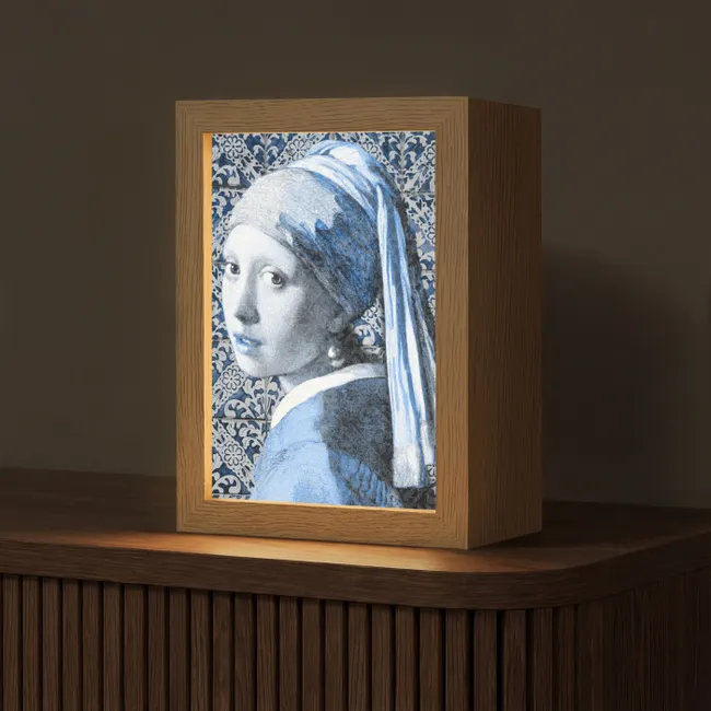 Tafellamp - Meisje met de parel - Johannes Vermeer - Delfts blauw
