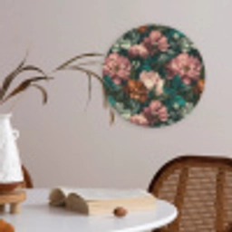 Bloemen - Schilderachtig - Patroon - Roze Akoestische PET Vilt - Rond klein 838 -sfeer3