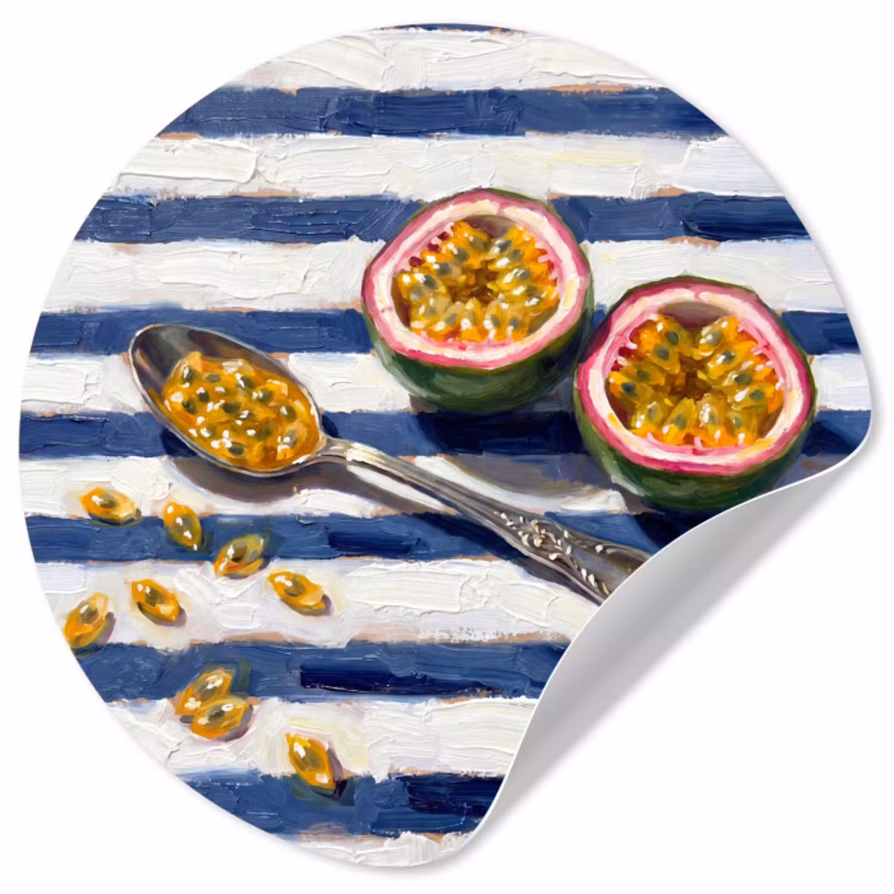 Eten - Passievrucht - Tropisch - Modern - Kleurrijk Wandcirkel behangsticker klein -3d