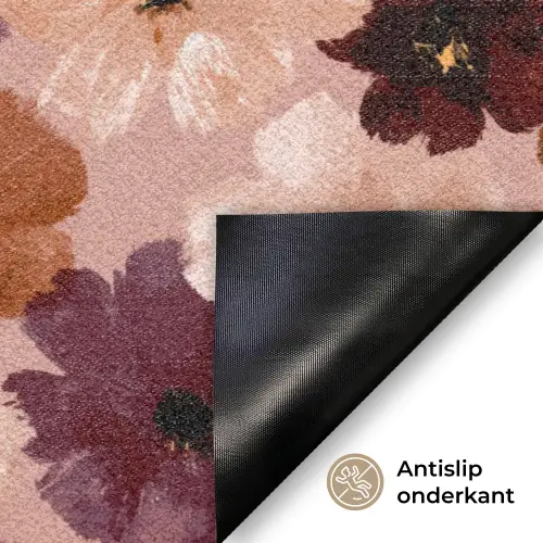 Bloemen - Abstract - Aardetinten Deurmat klein 898 -antislip_NL
