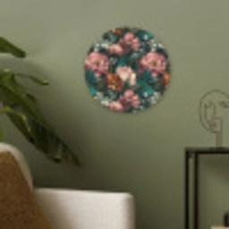 Bloemen - Schilderachtig - Patroon - Roze Akoestische PET Vilt - Rond klein 838 -sfeer2