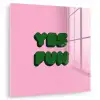 Yes fun - Groen - Roze plexiglas 5mm klein -zzzproduct_nieuw