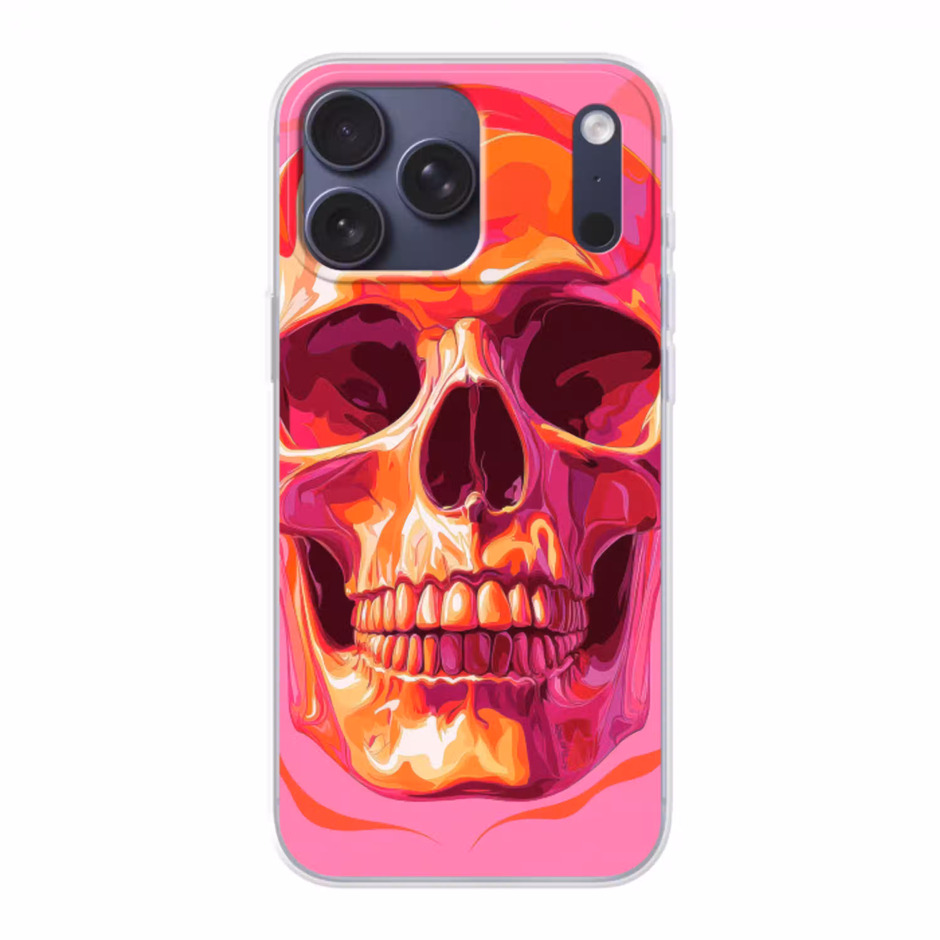 Felroze - Tanden - Schedel Telefoonhoesje iPhone 17 Pro Max klein -3d