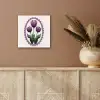 Tulpen - Paars - Lijst - Bladeren aluminium wit klein -sfeer4