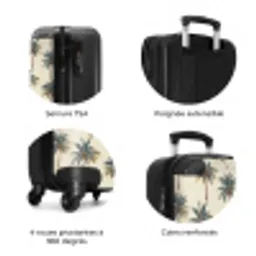 Palmbomen - Tropisch - Groen NBS - Handbagage koffer - Volwassenen Unisex middel zzzzzzzbolletjes_FR