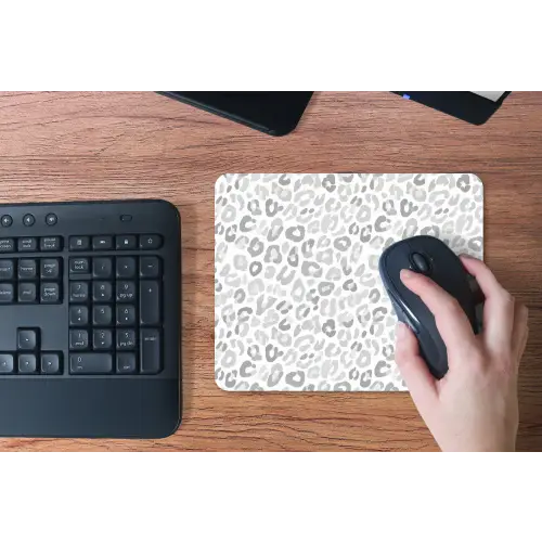 Luipaard - Motief - Grijs muismat rubber klein 262 -toetsenbord