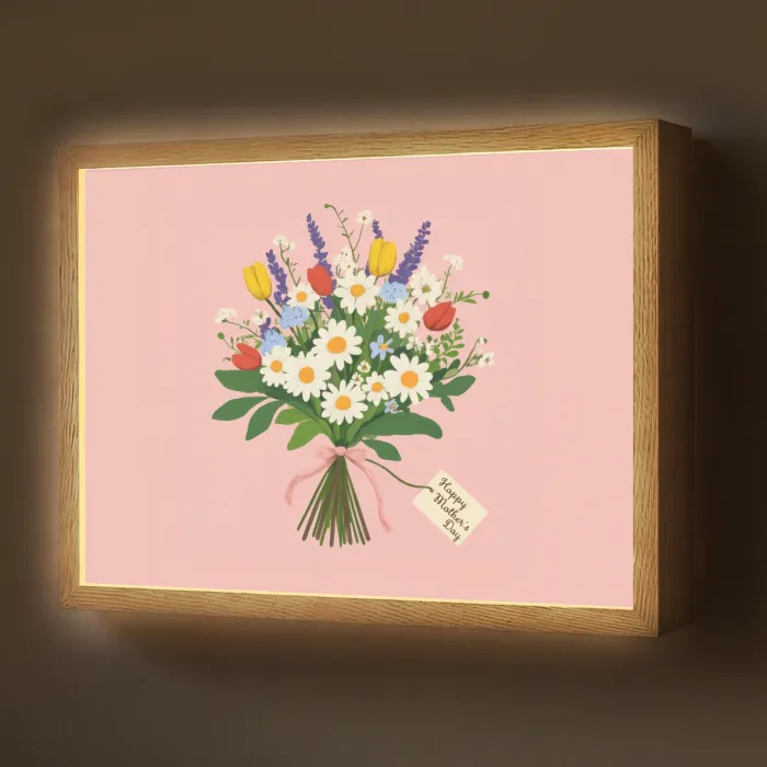 Bloemen - Lint - Kaartje Light Box met batterij (Wandlamp) middel -z3d_website