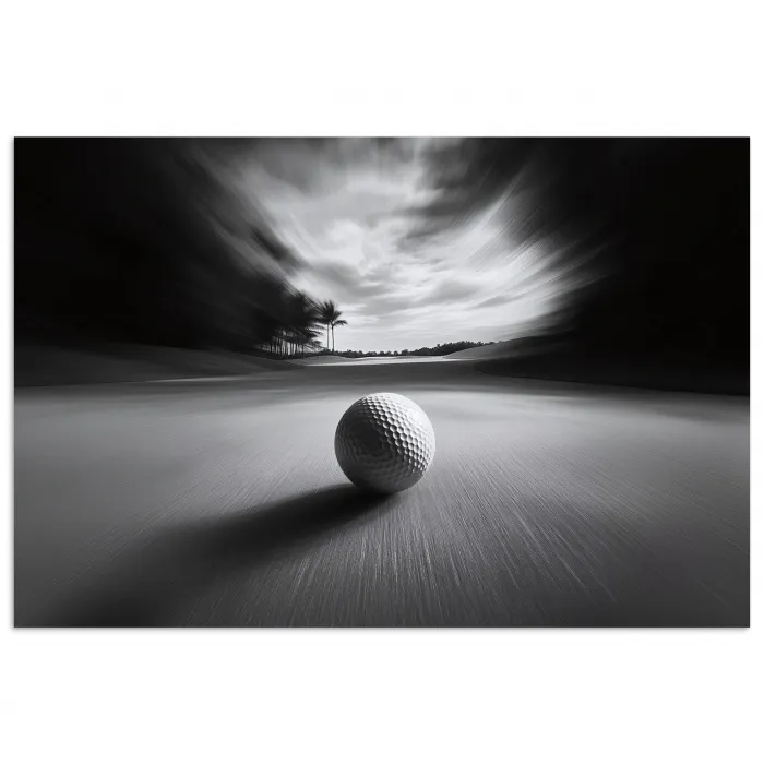 Golfbal - Wazig - Zwart poster papier klein -3d