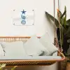Zeester - Schelpen - Blauw tuinposter los doek klein -sfeer7