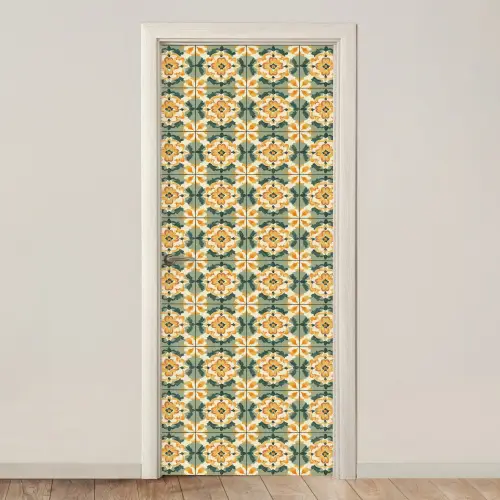 Keramiek - Verweerd - Kleurrijk deurposter klein 289 -3d_beige
